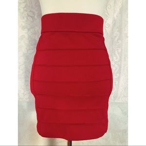EUC Charlotte Russe red bandage front skirt